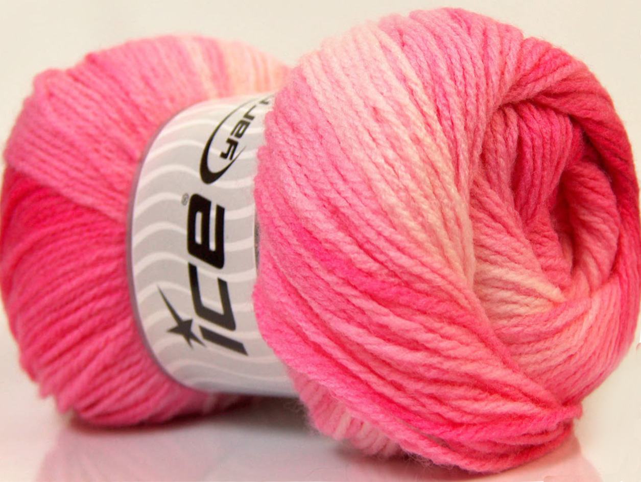 Roze tinten Zelfstrepende Garens 4x100gr