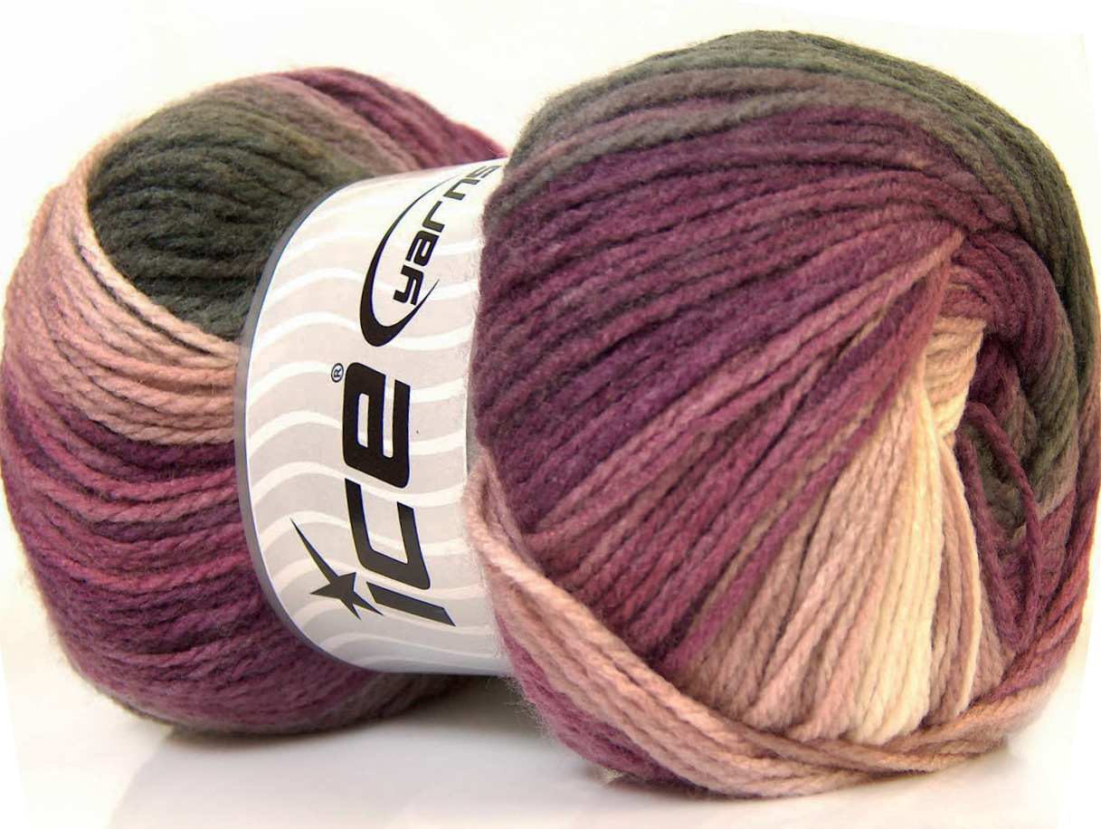 Zwart|Wit|Kastanjebruin Zelfstrepende Garens 4x100gr