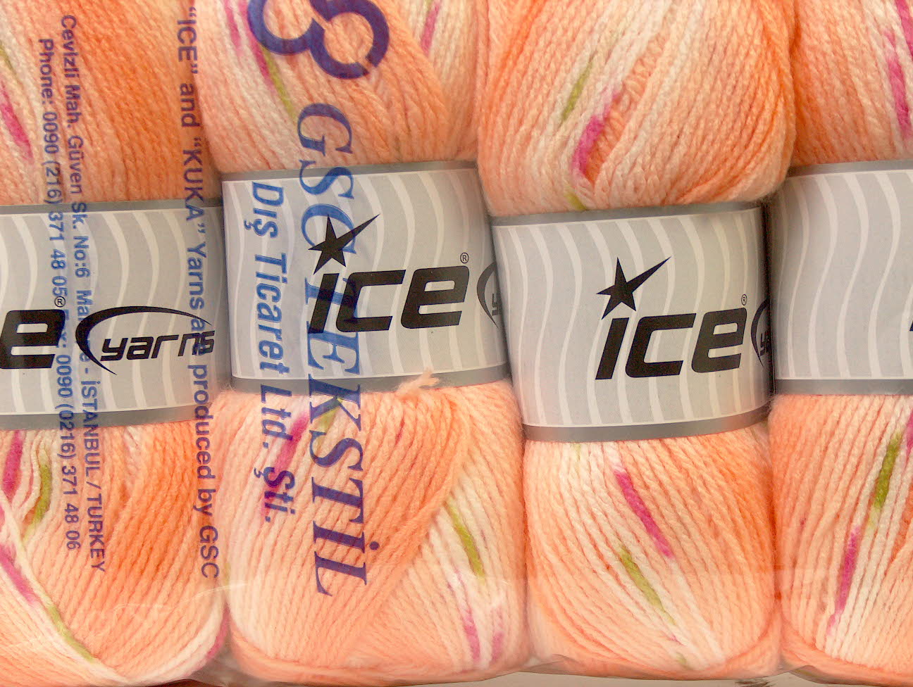 Groen|Roze|Licht Oranje Baby Garens 4x100gr