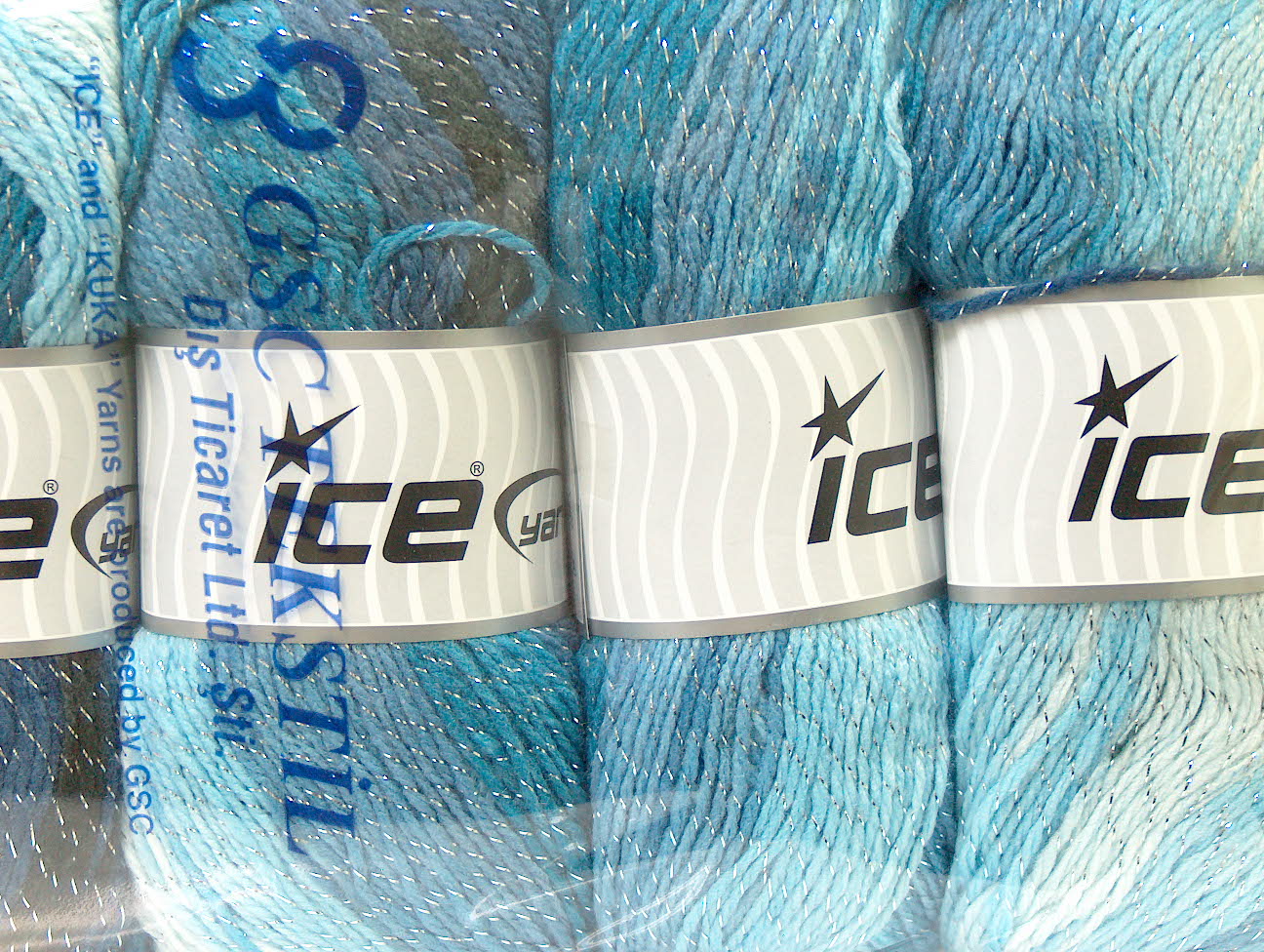 Zwart|Blauw|Wit|Zilver|Marineblauw Metallic Yarns 4x100gr