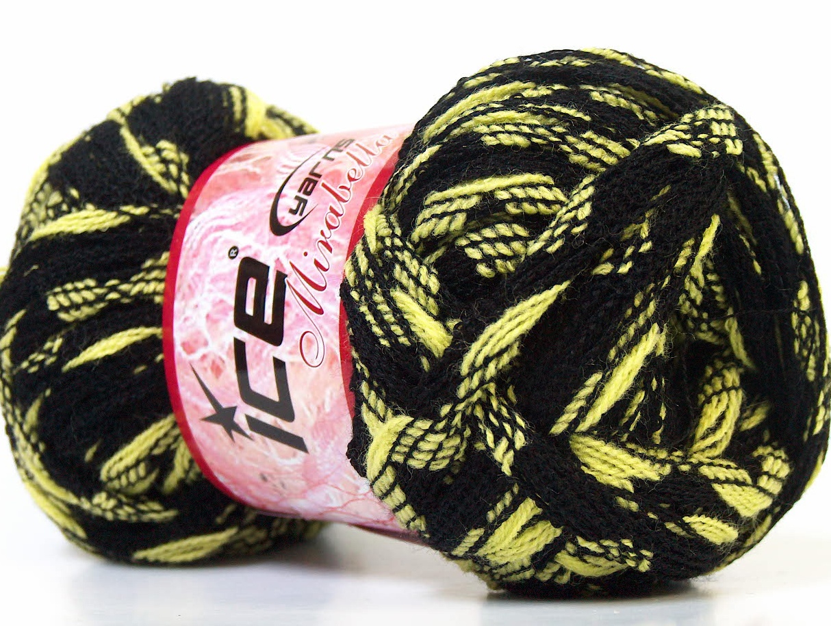 Zwart|Licht Groen Closeout Yarns 4x100gr