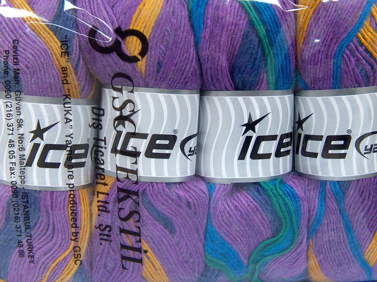 Blauw|Paars|Goud|Blauwgroen Herfst Winter Garens 4x100gr