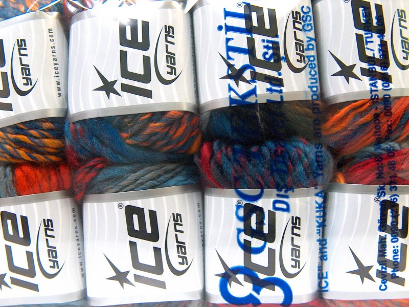 Oranje|Goud|Groen Tinten|Blauw Tinten Herfst Winter Garens 8x50gr