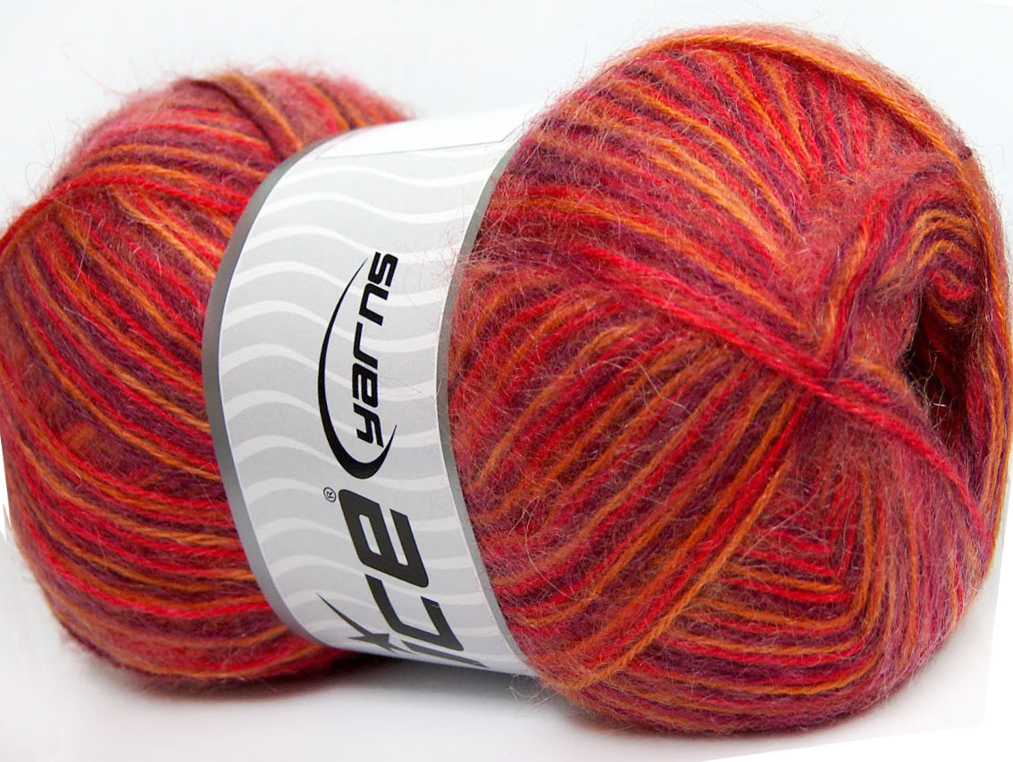 Paars|Rood|Oranje|Geel Herfst Winter Garens 4x100gr