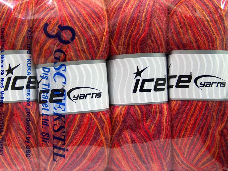 Paars|Rood|Oranje|Geel Herfst Winter Garens 4x100gr
