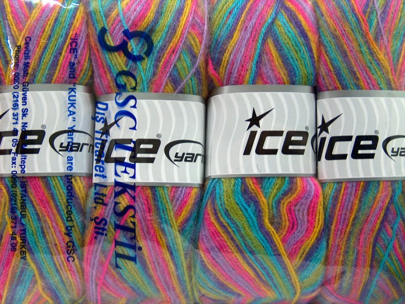 Groen|Paars|Lila|Turkoois|Fuchsia Herfst Winter Garens 4x100gr