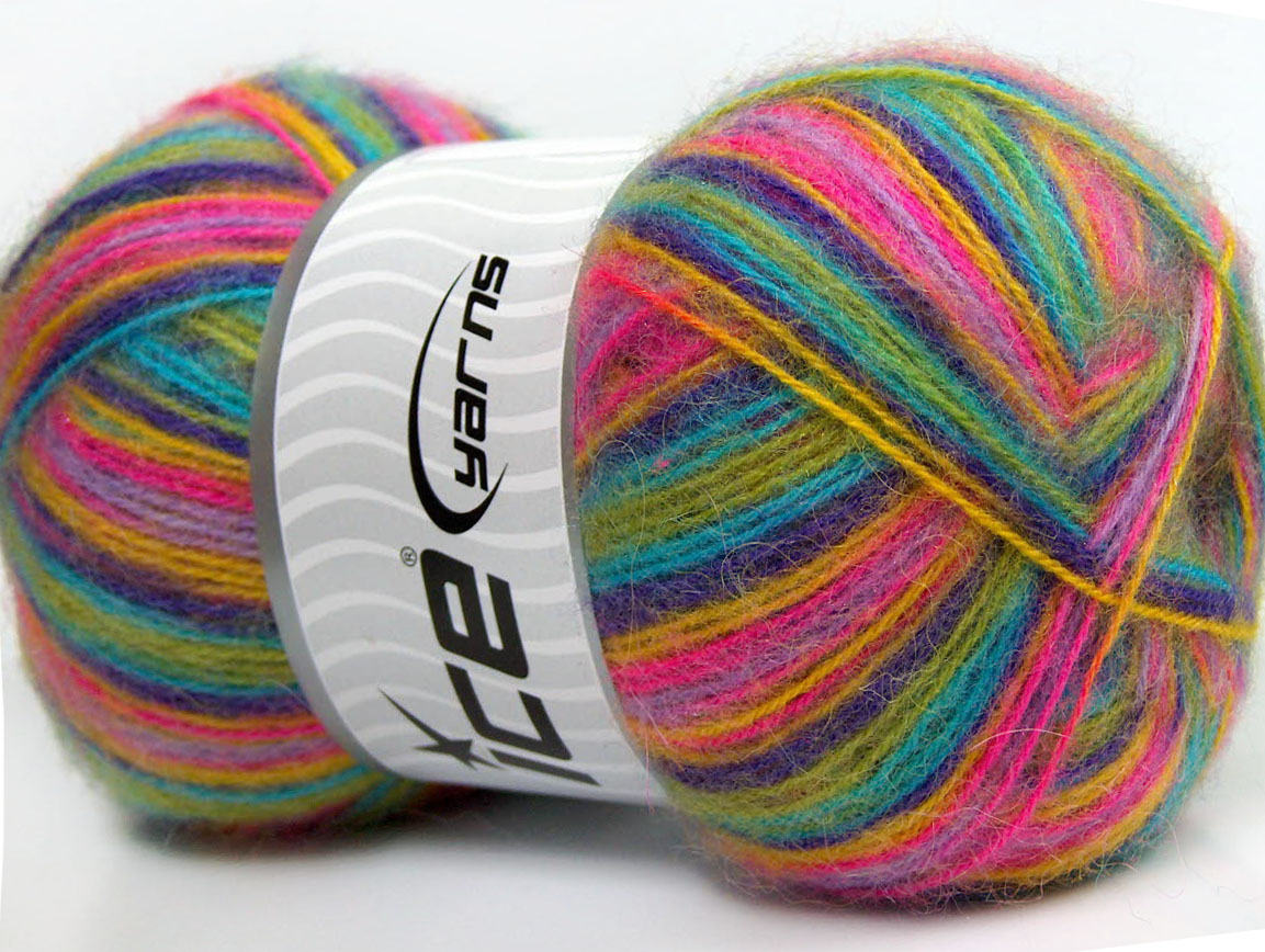 Groen|Roze|Paars|Turkoois|Geel Herfst Winter Garens 4x100gr
