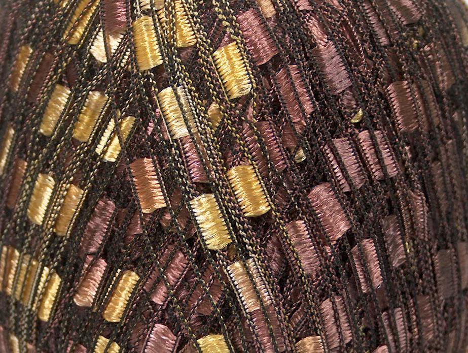 Bruin|Goud Ribbon – Ladderdraad Yarns 6×66.5gr