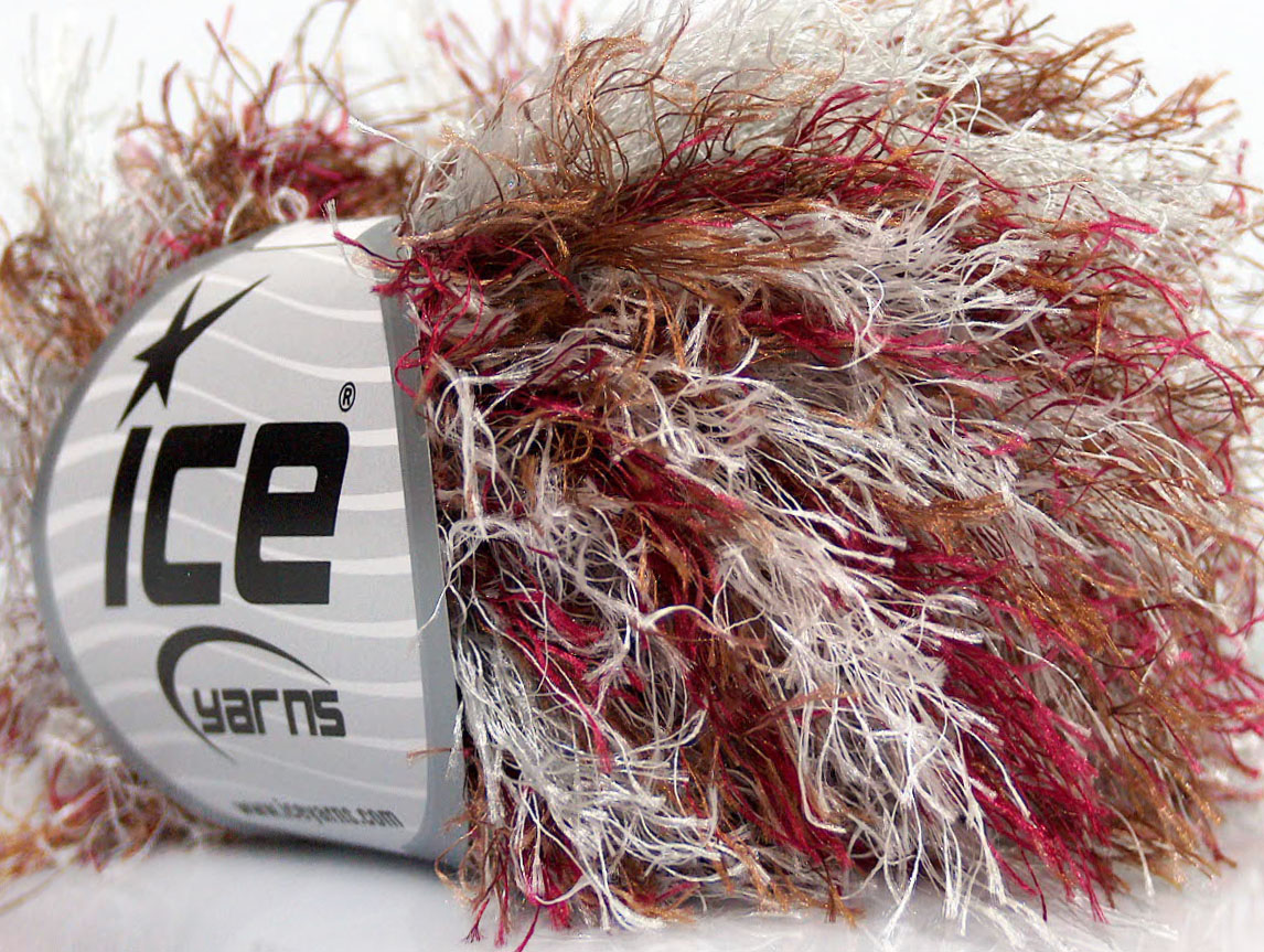 Bruin|Bordeaux|Licht Grijs Eyelash Yarns 8x50gr