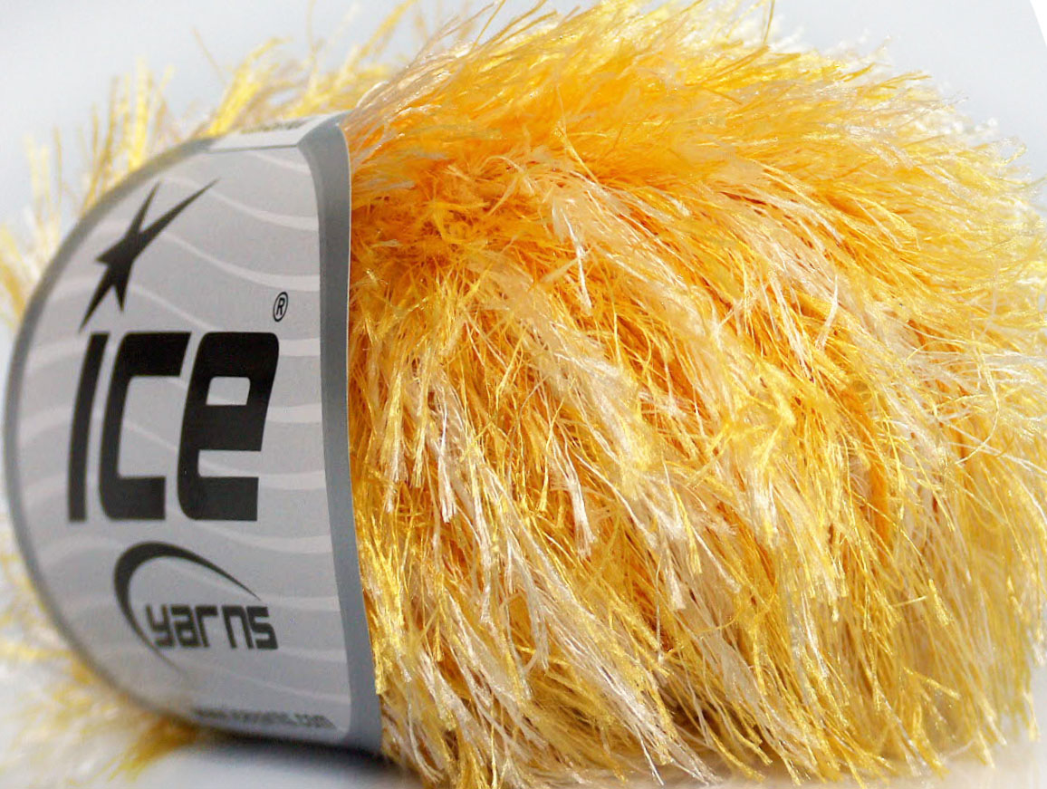 Wit|Geel Eyelash Yarns 8x50gr
