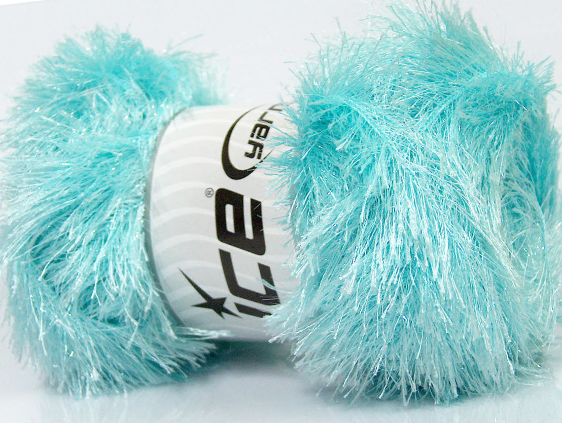 Licht Turkoois Eyelash Yarns 4x100gr