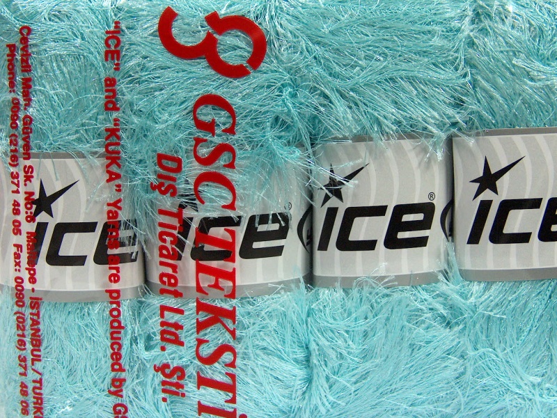 Licht Turkoois Eyelash Yarns 4x100gr