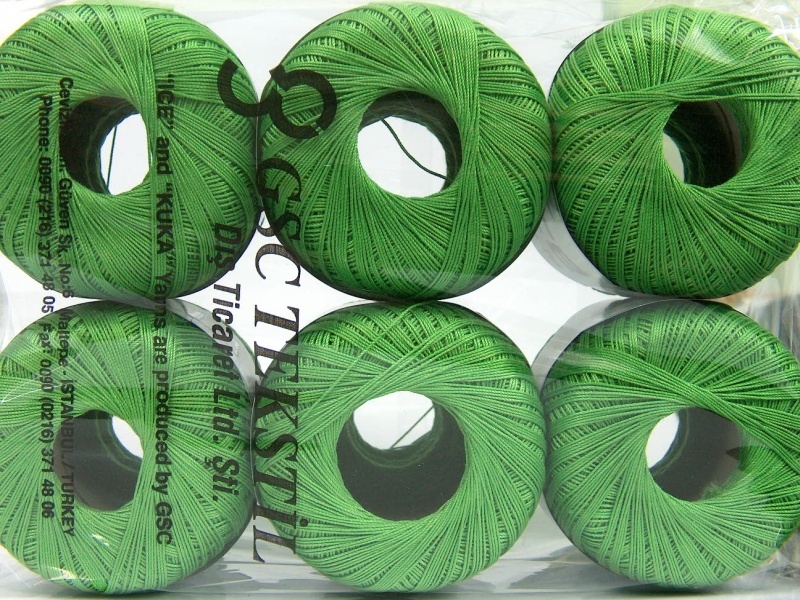 Groen Katoen Garen Dun 2 mm – Pakket 6x50gr