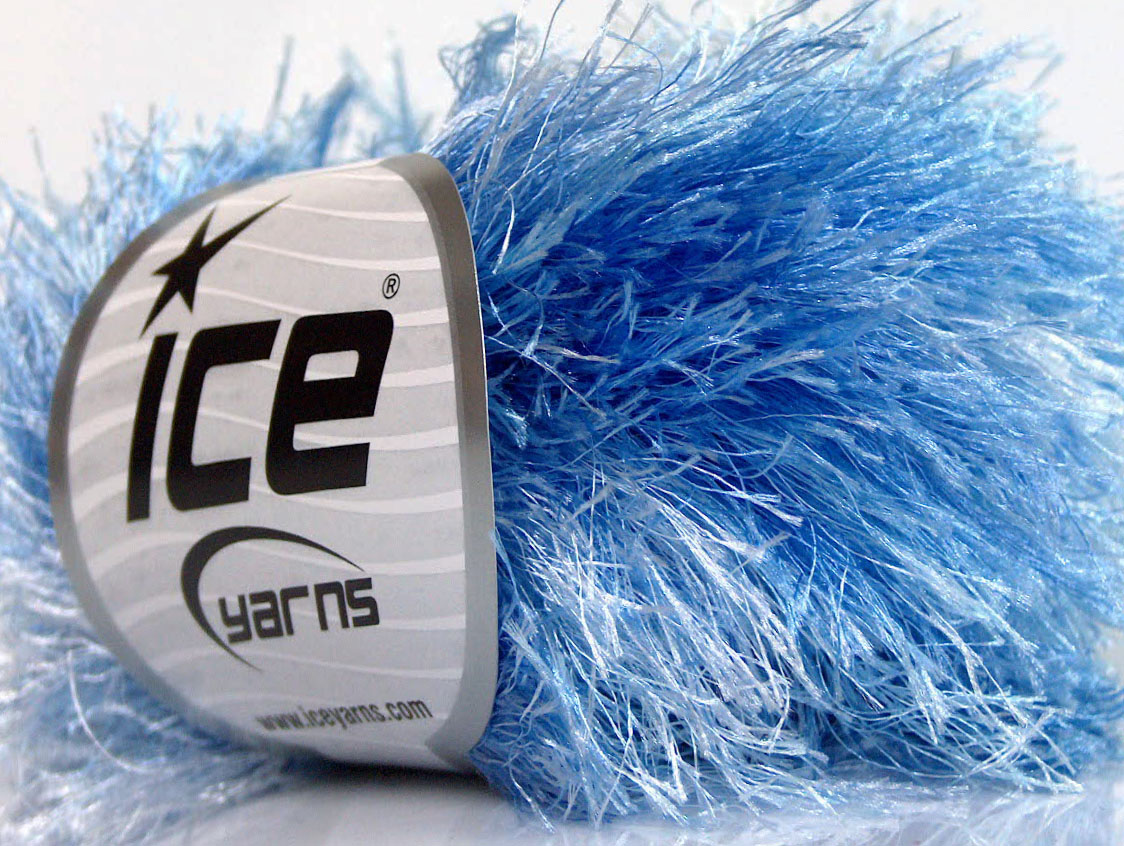 Blauw Tinten Eyelash Yarns 8x50gr