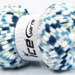 Wit|Grijs|Blauw Tinten Chenille Yarns 4x100gr