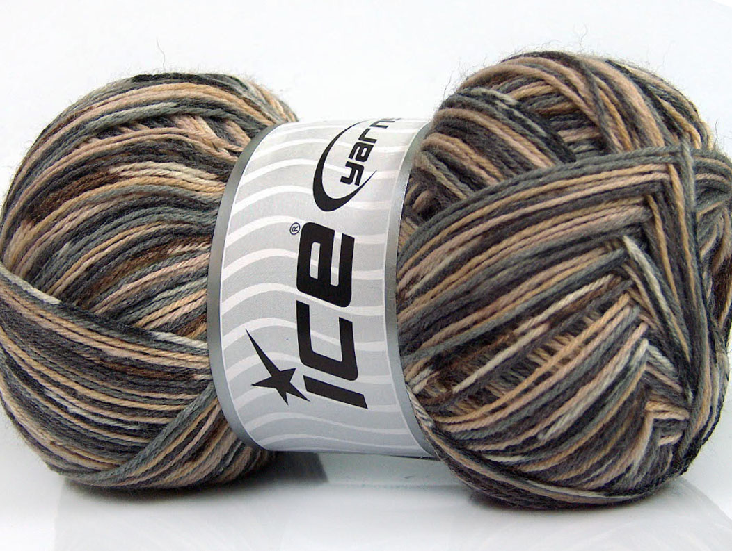 Bruin|Grijs|Kameel Sokkengarens 4x100gr