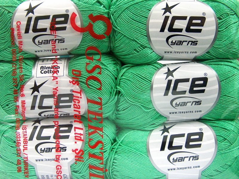 Smaragdgroen Fijn Haakgaren Katoen 100 Garens – Pakket 6x50gr