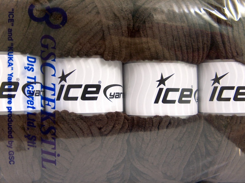 Koffiebruin Chenille Yarns 4x100gr