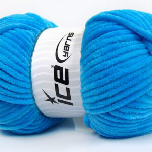 chenille garen dik blauw