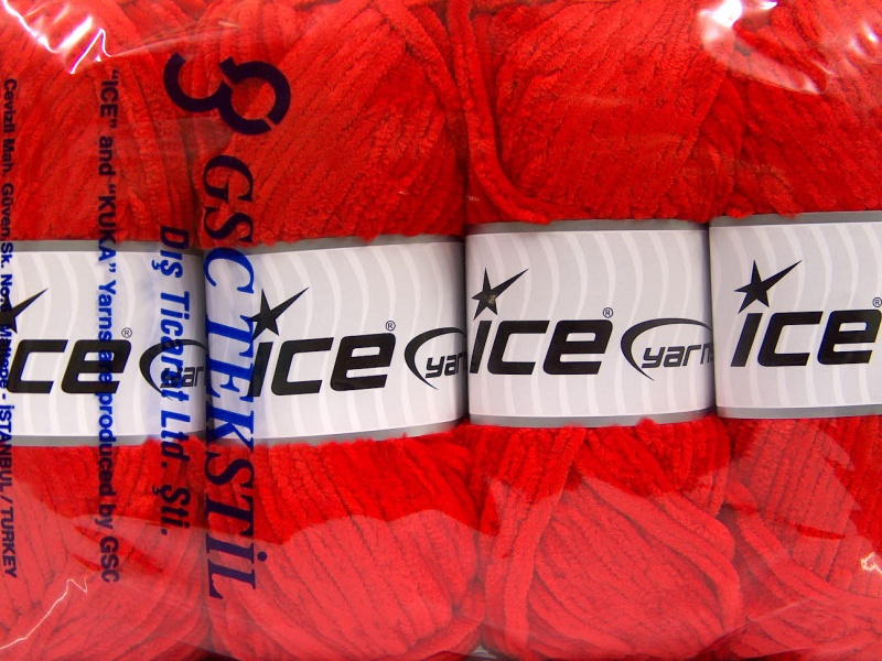 Rood Chenille Yarns 4x100gr