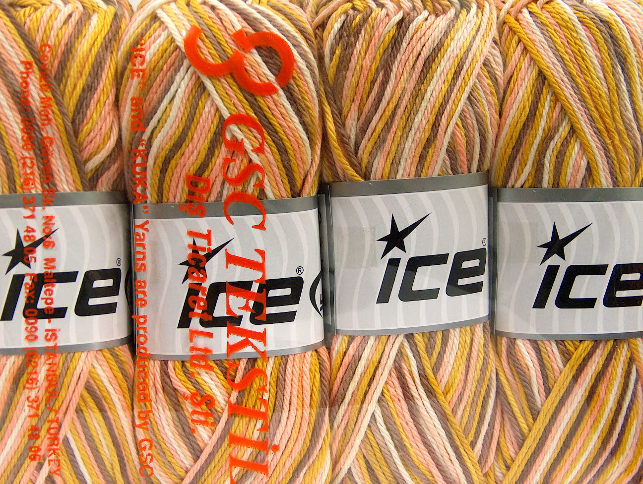 Wit|Goud|Kameel|Zalm Lente Zomer Garens 4x100gr