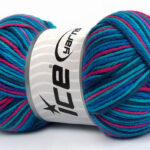 Marineblauw|Fuchsia|Turkoois tinten Lente Zomer Garens 4x100gr