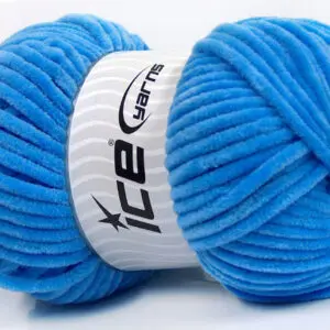 Blauw Chenille Yarns 4x100gr
