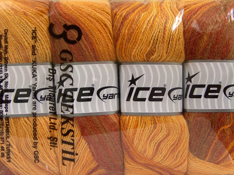 Bruin|Geel|Goud Herfst Winter Garens 4x100gr