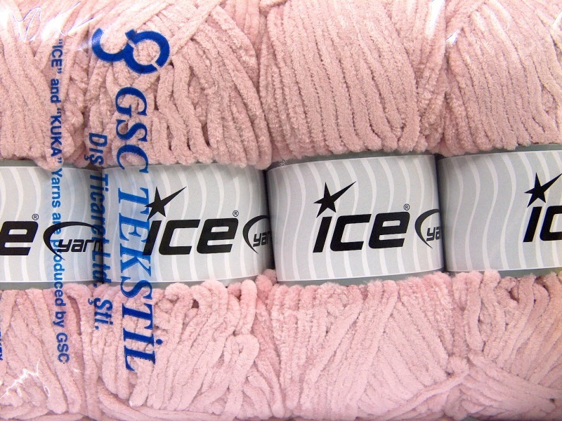 Roze-roze Chenille Yarns 4x100gr