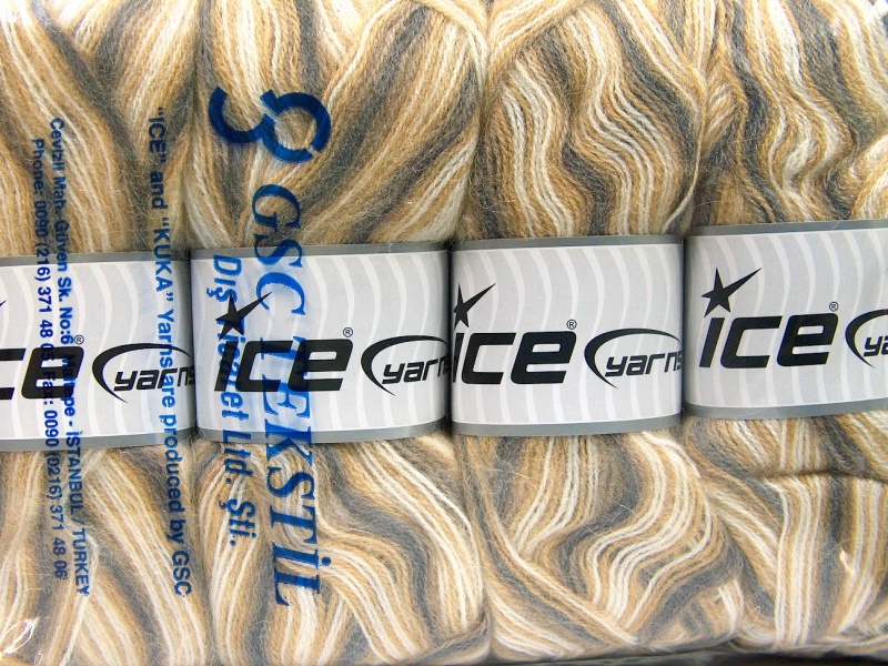 Crème|Grijs|Beige Herfst Winter Garens 4x100gr