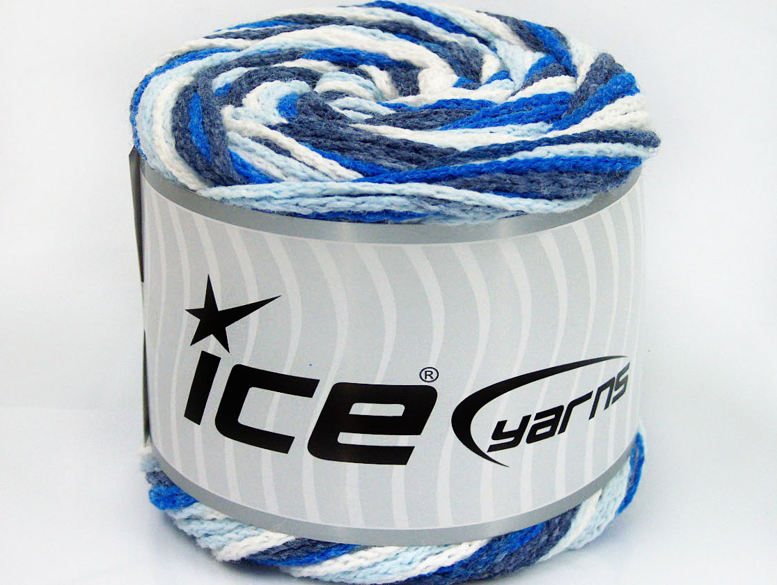 Wit|Marineblauw|Blauw Tinten Cakes Yarns 2x150gr