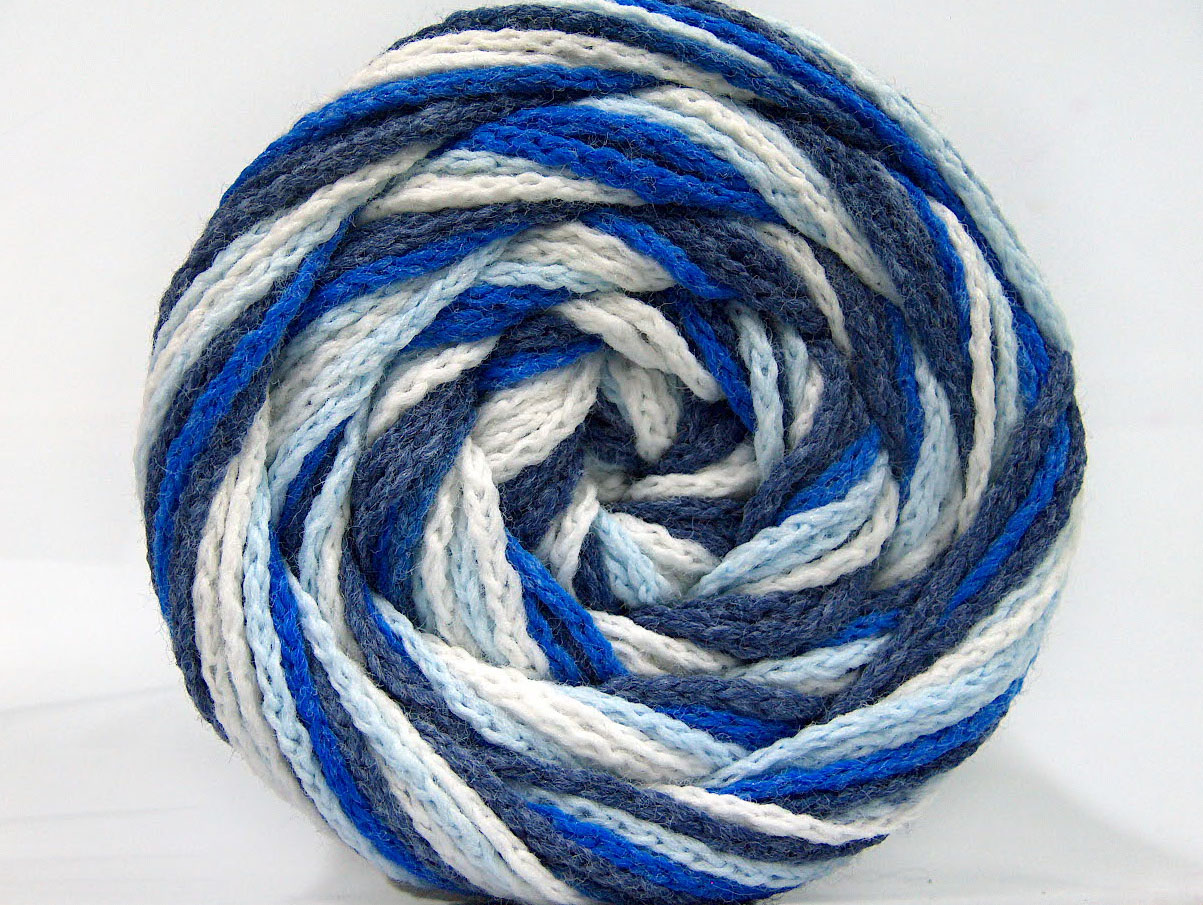 Wit|Marineblauw|Blauw Tinten Cakes Yarns 2x150gr