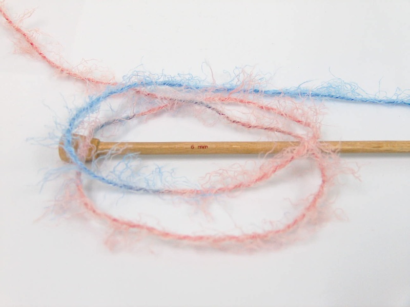 Blauw|Geel|Zalm Eyelash Yarns 8x50gr