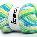 Blauw|Wit|Turkoois|Groen Tinten Baby Garens 4x100gr