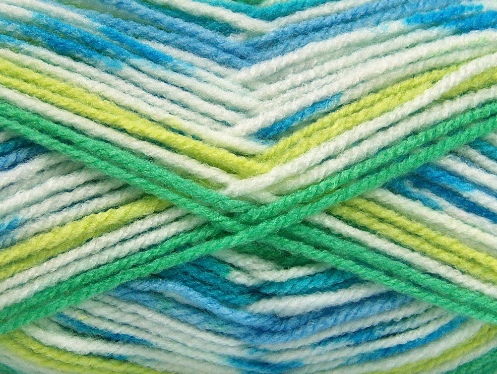 Blauw|Wit|Turkoois|Groen Tinten Baby Garens 4x100gr