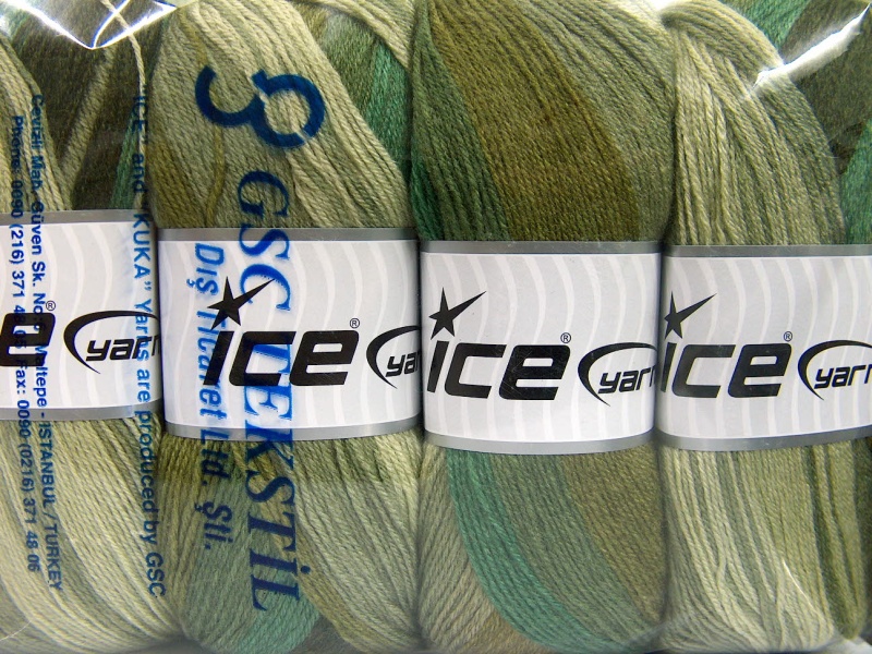 Khaki|Groen Tinten Herfst Winter Garens 4x100gr