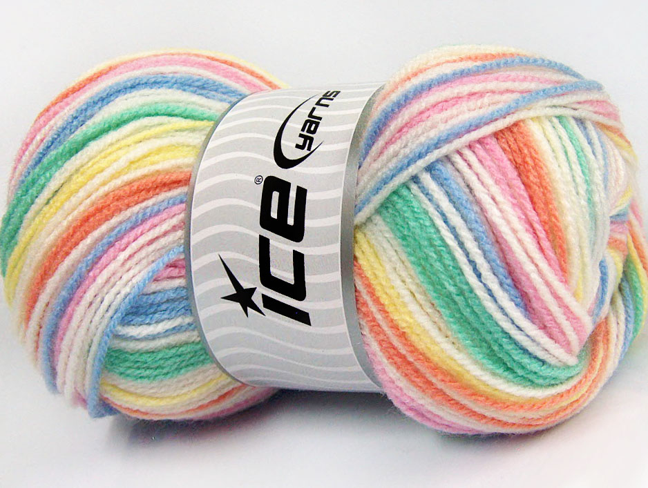 Pastelregenboog Zelfstrepende Garens 4x100gr