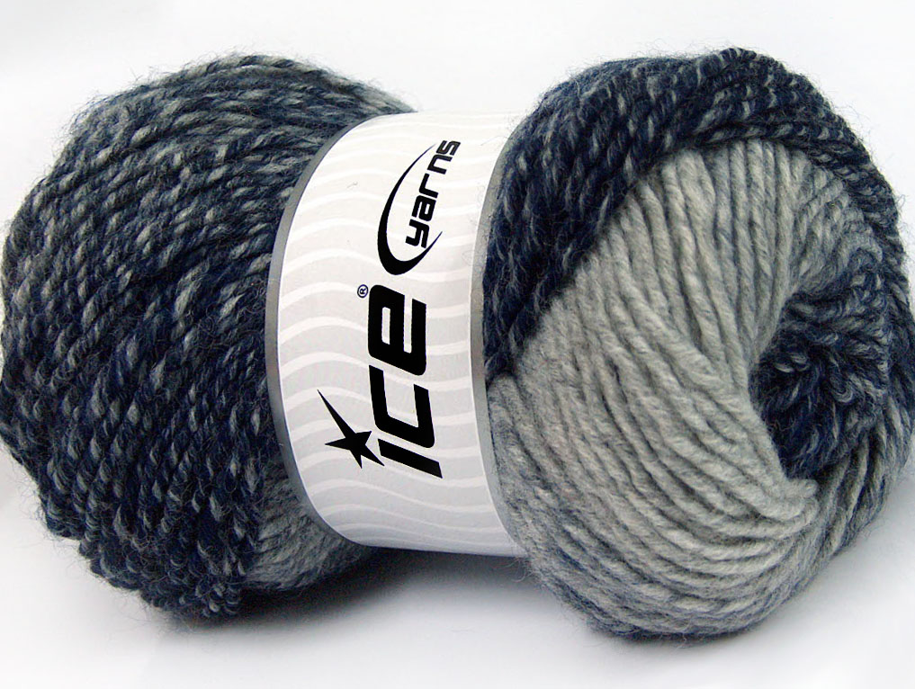 Grijs|Marineblauw Herfst Winter Garens 4x100gr