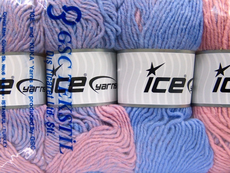 Lila|Geel|Roze-roze Herfst Winter Garens 4x100gr