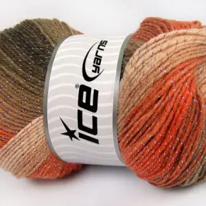 Oranje|Bruin Tinten Metallic Yarns 4x100gr