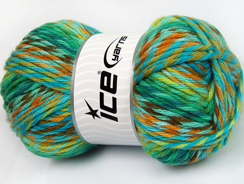 Turkoois|Bruin Tinten|Groen Tinten Zelfstrepende Garens 4x100gr