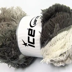 Wit|Grijs Tinten Eyelash Yarns 4x100gr