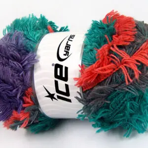 Paars|Lila|Kastanjebruin|Groen Tinten|Zalm Eyelash Yarns 4x100gr