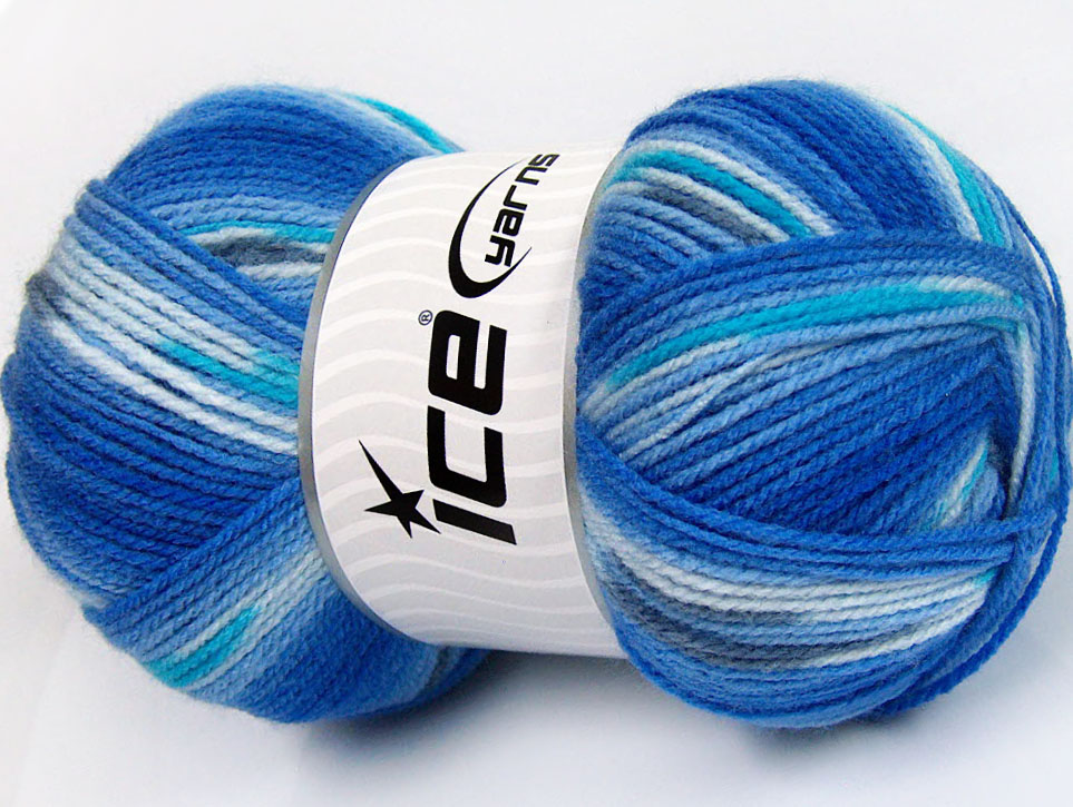 Turkoois|Licht Grijs|Blauw Tinten Baby Garens 4x100gr