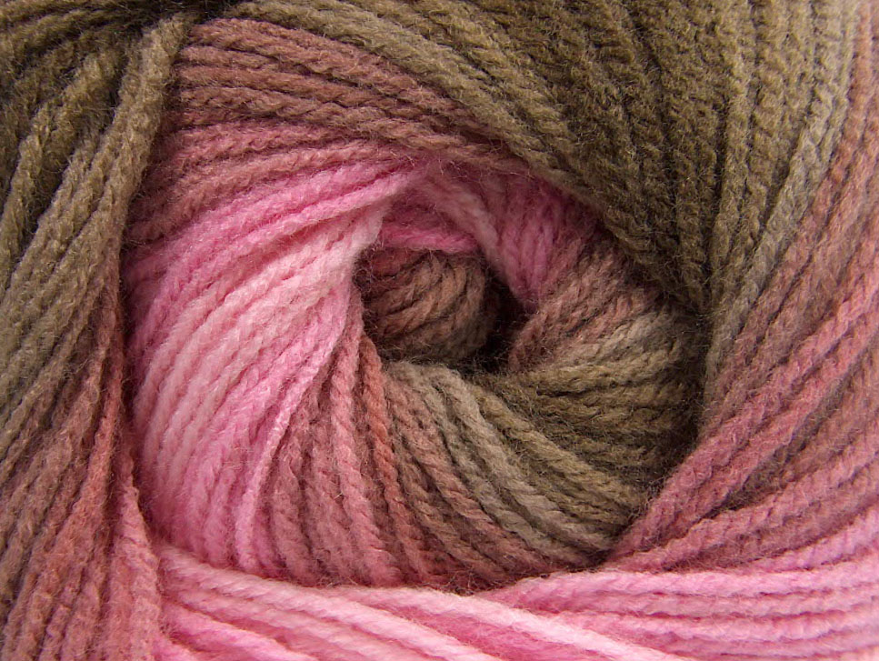 Bruin Tinten|Roze tinten Zelfstrepende Garens 4x100gr