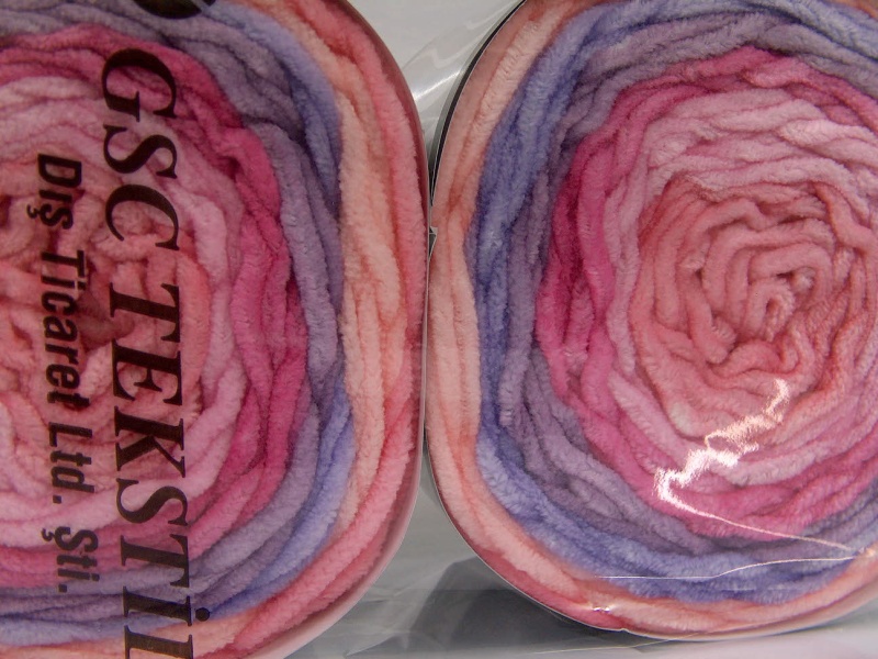 Zalm|Lila tinten|Roze tinten Cakes Yarns 2x150gr