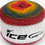 Bruin|Oranje|Turkoois|Fuchsia|Groen Tinten Cakes Yarns 2x150gr