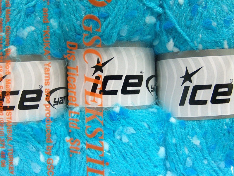 Wit|Turkoois Custom Blend Yarns 3x100gr