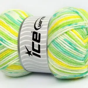 Wit|Geel|Groen Tinten Baby Garens 4x100gr
