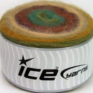 Bruin|Groen|Paars|Turkoois|Koper|Beige Cakes Yarns 2x200gr